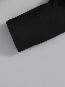 SHEIN 男童宽松休闲圆领拼色长袖T恤和裤子，2件套运动套装男童运动服儿童健身服男童运动服儿童运动服