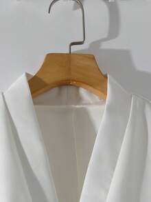 Franclia Bộ 2 món thanh lịch áo khoác dài tay ren tương phản và chân váy midi đuôi cá cho nữ - trắng - Xem 4