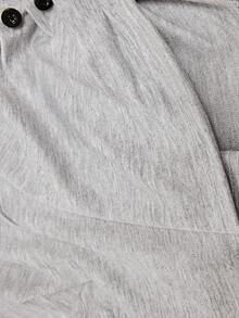 Conjunto de sudadera de cuello redondo de manga larga con bordado de lazo y pantalón de chándal para niña preadolescente - Gris Claro - Ver 6