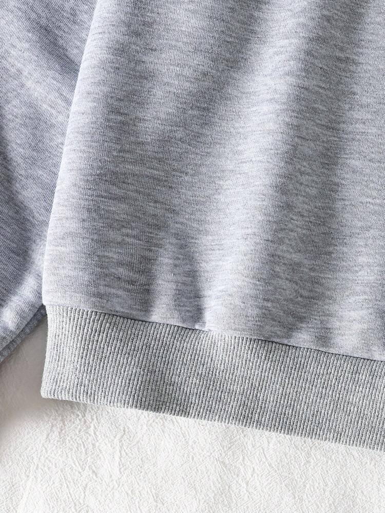 青少年女孩休闲两件套，纽约字母图案立领运动衫和短裤，温暖校园装，适合日常穿着，春/秋/冬 - 藍色 - 查看 5