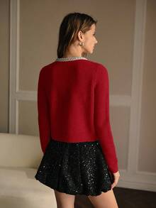 MOTF PREMIUM 优雅日常水钻针织开衫，秋冬