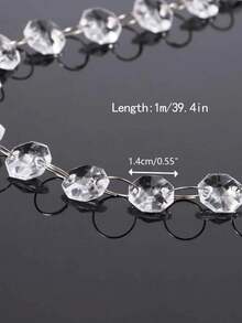 1/5/10 chiếc Chuỗi hạt pha lê 39 inch, Chuỗi hạt đá quý Acrylic, Dùng để treo trang trí trên cửa ra vào, cửa sổ, rèm cửa, đèn chiếu sáng, đồ trang trí ở giữa bàn, đạo cụ đám cưới, Giáng sinh - Nhiều màu - Xem 2