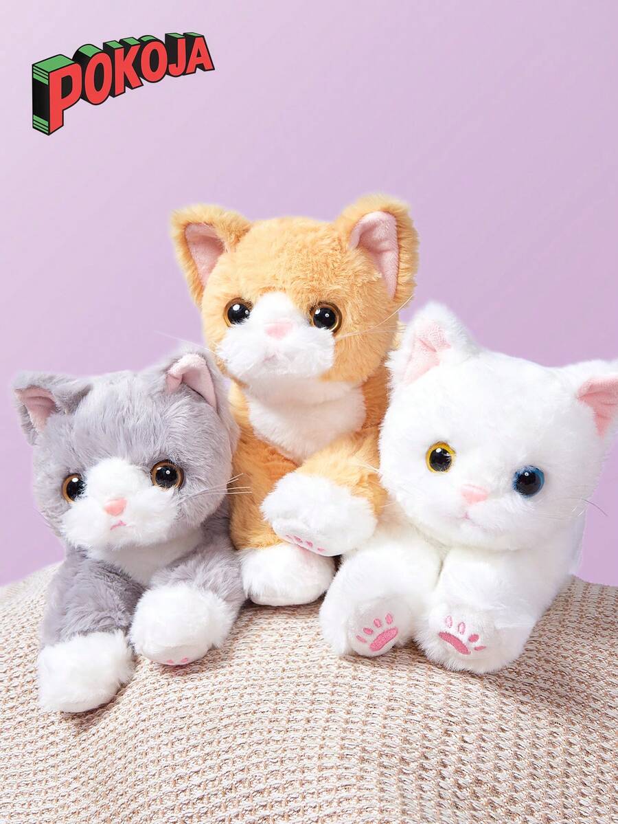 50cm/19.68in Cute Simulation Cat Plush Toy Family Companion Sleep Pillow Soft Stuffed Animal Throw Pillow Simulation British Shorthair Cat Toys Gifts(Not Animal Fur) Halloween Christmas Gift - Multicolor - View 1