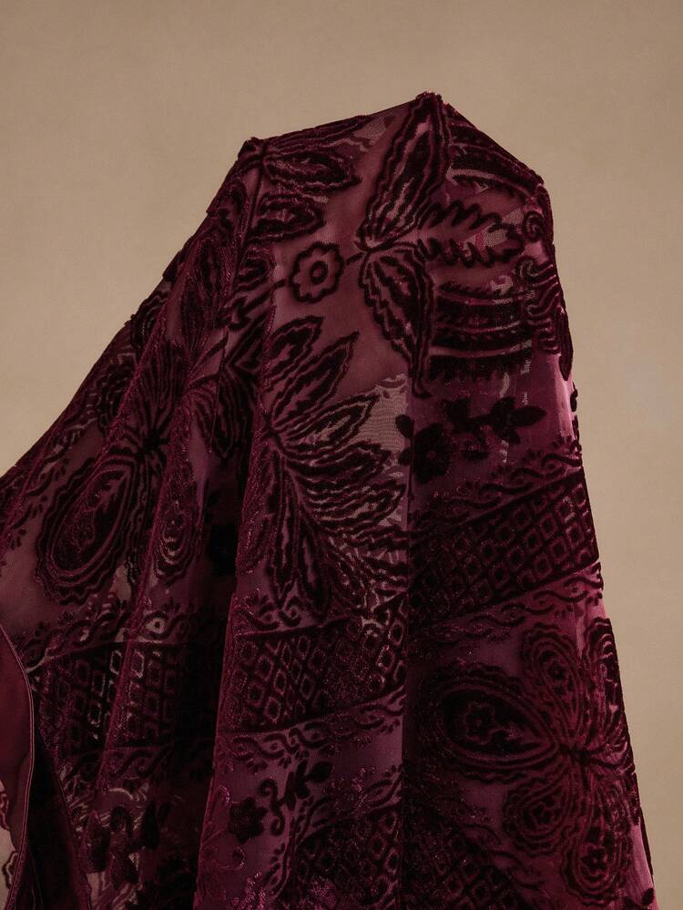 Camisa vintage roja holgada con diseño de quemado de terciopelo para mujer de talla grande, adecuada para disfraz de carnaval, San Valentín, vacaciones