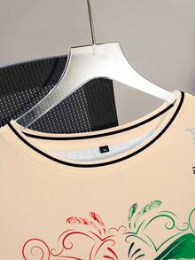 HARRY POTTER X SHEIN Plus Size Letter & Animal Print Casual Round Neck Short Sleeve T-Shirt - White - View 3