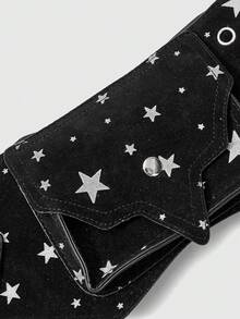 ROMWE Grunge Punk Y2K朋克风黑色金属铆钉眼多口袋可调节金属扣腰包（女款） - 白黑色 - 查看 4