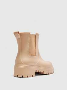 CUCCOO BIZCHIC 女士舒适百搭时尚厚底雨靴 - 卡其色 - 查看 9