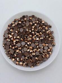 2000pcs 3-6mm Silver Flat Rose Gold Resin Rhinestones, Round Jelly Gemstones For Making Accessories Shoes, Clothes, Cosmetics, Bags, Decoration - Rose gold - View 5