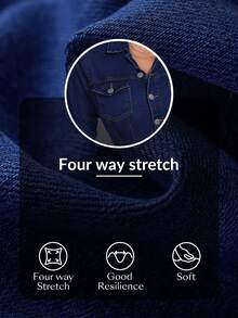 SHEIN PETITE 女式短袖纽扣半开襟喇叭休闲牛仔连体裤 - 藍色 - 查看 10