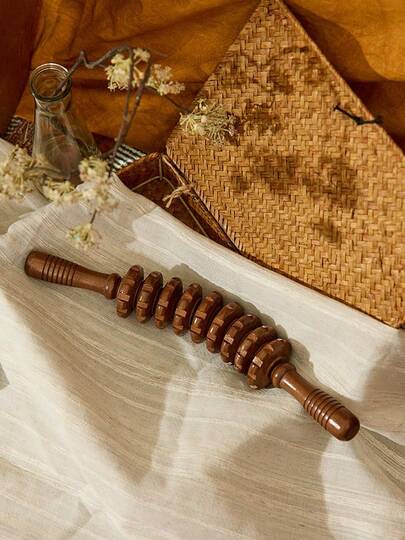 Cirelle Wood Therapy Massage Roller Tools,Manual Massage Roller Stick For Body Sculpting,Lymphatic Drainage,Cellulite Massage & Wooden Muscle Roller Stick For Waist And Thigh, Stomach Rolling,School,Back To School,Travel,Travel Essentials,Home Essentials,Spa,Massage Tool,Massage,Massager,Spa