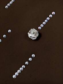 Resyla Áo thun cổ tròn tay ngắn đính hạt lấp lánh + đá Rhinestone dành cho nữ - màu nâu - Xem 4