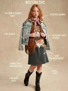 2025 Girls' Spring/Summer New Arrival Simple & Comfortable Gray T-Shirt Dress With Personalized Western Landscape Print, Expressive Style, Suitable For Outdoor Activities And Home Wear