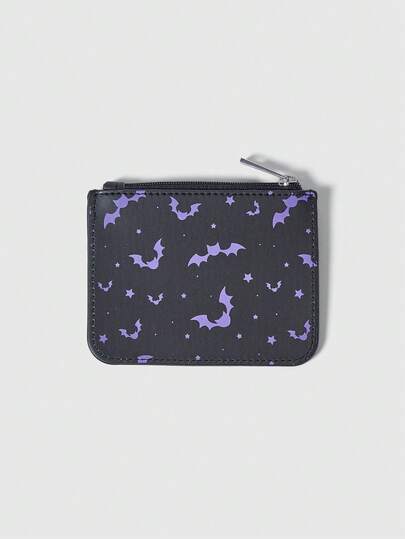 Goth محفظة بطاقات وحقيبة نقود مطبوعة بالكرز