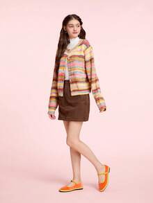 CUCCOO DOLLMOD 女士优雅天鹅绒经典舒适玛丽珍平底鞋，亮橙色 - 亮橙色 - 查看 10