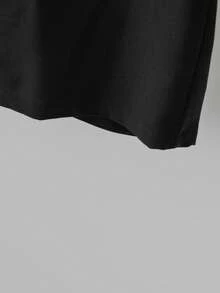 GlowEve CURVE Plus Size Women Casual Elegant Commuter Front Bowknot Pants - Black - View 4