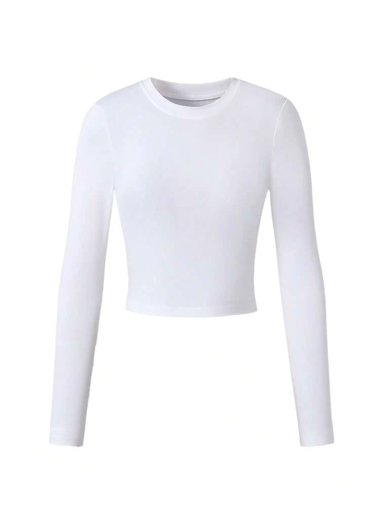 3 peças/Conjunto Ajuste Justo para Meninas Pré-Adolescentes Top de Manga Longa Branca de Gola Redonda + Jaqueta Curta de Lã Xadrez + Calça Azul Slim de Cintura Alta com Estampa de Coração, Adequado para Uso Diário no Outono/Inverno - Multicolorido - Visão 3