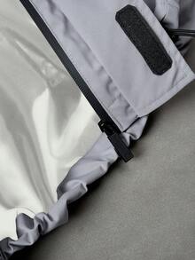 PAVTROS Contrast Color Patchwork Design Men's Hooded Long Sleeve Jacket, Light Windbreaker Y2k Techwear Jacket - Grey - View 8