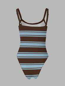 Rovax Women's Ribbed Ribbed Casual Bodysuit - Multicolor - View 2