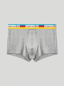 SHEIN 5pcs/Set Men's Letter Elastic Waistband Breathable Comfortable Boxer Briefs - Multicolor - View 7