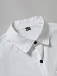 Manfinity Homme Men's Fashionable Casual Textured Fabric Long Sleeve Shirt Men S Button Up Shirt Men S Shirts White Men Shirt White Button Up Men Men White Button Up Shirt Long Sleeve Men Shirt Men White Casual Shirts Men Casual Shirts Casual Shirt With Two Pockets Long Sleeve For Men Old Money Daily Leisure, Weekend Trips, Outdoor Activities, Travel Expeditions, Relaxed Work Environments Or Semi-Formal Occasions,Boyfriend/Husband Gift, Anniversary Gift Christmas Outfits - White - View 3