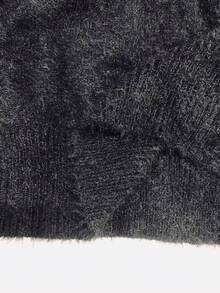 SHEIN Clasi 女士优雅串珠圆领毛衣，秋冬新年服装 - 黑色 - 查看 6