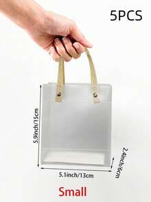 10 piezas Bolsas de regalo transparentes con asas, bolsas de plástico reutilizables con asas de paja marrón, bolsas de regalo traslúcidas con escarcha para el Día de San Valentín, bodas, cumpleaños, Día de la Madre, graduación, decoraciones de Halloween, suministros para fiestas de Halloween, decoraciones navideñas, suministros para fiestas navideñas - transparente - Ver 7