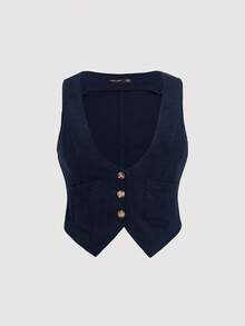 SHEIN MOD Plus Size Lightweight Jackets,Halloween,Fall / Winter Clothes For Women - Navy Blue - View 1