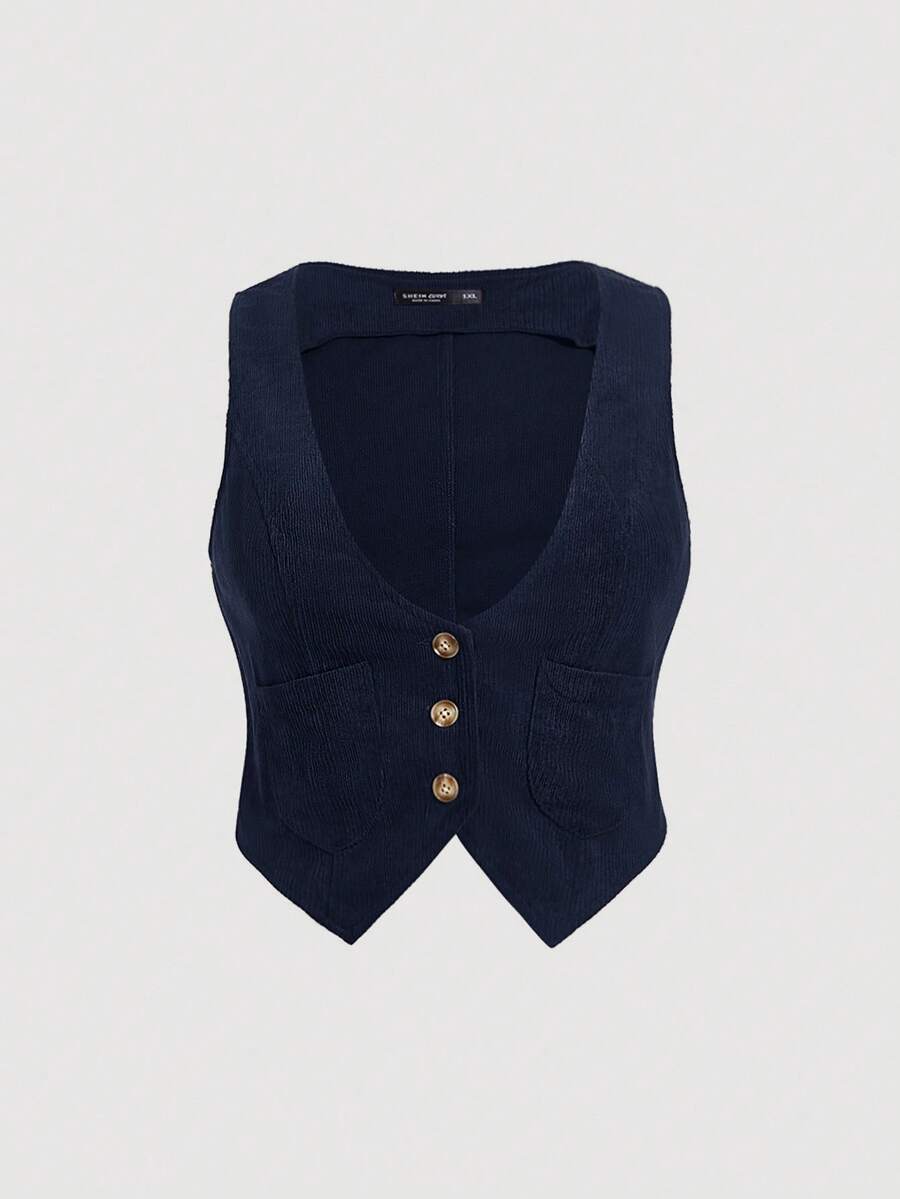 SHEIN MOD Plus Size Lightweight Jackets,Halloween,Fall / Winter Clothes For Women - Navy Blue - View 1