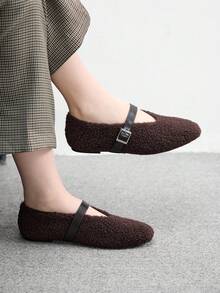 CUCCOO BIZCHIC Women's Fashion Commuter Versatile Casual Mary Jane Flat Shoes For Christmas Spring Shoes - Chocolate Brown - View 5
