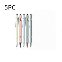 Paquete de 10 bolígrafos retráctiles de metal con puntas de lápiz táctil para pantalla - Punta media, escritura suave, agarre antideslizante, compatible con varios dispositivos - Ideal para uso diario, a partir de 14 años, de vuelta a la escuela - Multicolor - Ver 8