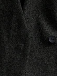 Franclia 女士优雅V领修身大衣，秋冬款 - 黑色 - 查看 5