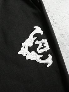 PAVTROS Ensemble deux pièces pour hommes composé d'une veste de mode confortable avec broderie et d'un pantalon long à taille élastique. Ensemble jogging noir, tenue de ville Y2K avec sweat-shirt à capuche et pantalon pour hommes - Noir - Voir 11