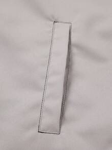 Manfinity Homme Áo khoác nam trơn màu cài nút có túi nắp, mùa thu - Màu be - Xem 6