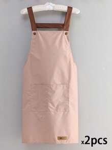1/2pcs Waterproof And Oil-Proof Cooking Apron With Pockets, Suitable For Men And Women - Multicolor - View 24