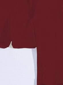 GlowEve 女士时尚商务休闲纯色长袖T恤 - 酒紅色 - 查看 4