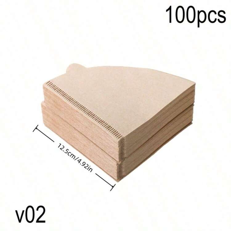 50/100/200pcs V-Shaped Coffee Filter Paper, Disposable Coffee Tea Filters For Pour Over And Drip Coffee Maker, High Quality Natural Wood Pulp, No Additives, Suitable For V01/V02 Filters, Perfect For Drip Coffee, Home And Travel Use - Multicolor - View 18