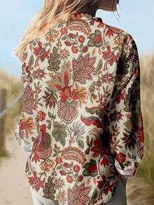 EMERY ROSE Retro Printed Women's Casual Shirt, Suitable For Daily Wear - Multicolor - View 2