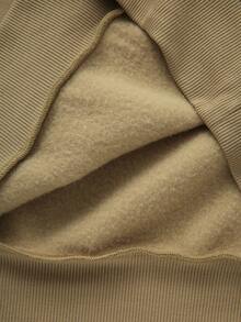 Manfinity ZONE917 Sudadera con capucha de ajuste holgado y caída de hombros en color caqui, talla estándar