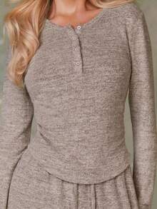 Athîral 女士休闲长袖T恤，适合日常穿着，秋季 - 彩色 - 查看 1