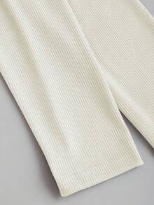 Sweetra 女式纯色长袖T恤，蕾丝孔眼装饰，半开袖口，秋季 - 奶油色 - 查看 6