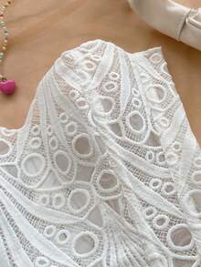 Soleia Plus Size Women White Textured Elegant Bandeau Top - White - View 3