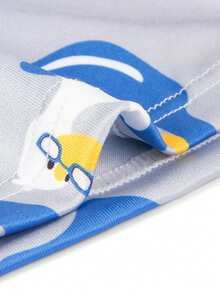 Notgurli 3pcs Set Men's Elastic Comfortable Swim Trunks With Cartoon Inflatable Duck & Swimming Ring Graphic Print, Illustration Style - Multicolor - View 5