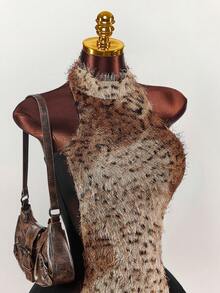 Amplova Váy ôm sát mini phối lưới, cổ yếm hở lưng gợi cảm & thời thượng, thích hợp cho các buổi hẹn hò, tiệc tùng, năm mới, thu đông - Nhiều màu - Xem 9