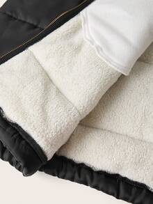 Ellevyn 女士加大码羽绒服，黑色条纹，带口袋，金属拉链，适合秋冬季节穿着。 - 黑色 - 查看 10