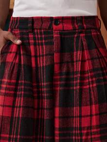 SWAVVY 男士休闲格子印花宽松长裤，圣诞节