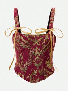 Almamuse Women's Burgundy Sleeveless Top With Bow Back, Elegant & Fitted - Burgundy - View 7