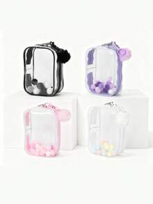 SHEIN Tas Penyimpanan Display, Kantong Anti Debu Transparan untuk Boneka Monster yang Elegan, Organizer PVC Portabel & Tahan Air dengan Gantungan Kunci untuk Boneka, Mainan, Kabel, Ideal untuk Hadiah Ulang Tahun/Natal (Boneka Tidak Termasuk) - MultiWarna - View 4