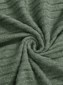 SHEIN Maternity Autumn Simple Solid Color Ribbed Fitted Crew Neck Long Sleeve T-Shirt - Green - View 5