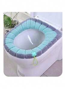 1pc Comfortable Toilet Seat, Household Toilet Seat, Washable Knitted