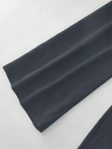 Franclia 女式休闲白衬衫和黑色连体裤两件套 - 深灰色 - 查看 3